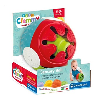 фото дитяча іграшка-сортер clementoni soft clemmy sensory ball, от 1 года, 17*20*17 см (17689)