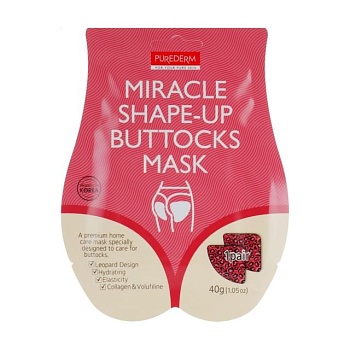 фото маска-ліфтинг для сідниць purederm miracle shape-up buttocks mask для інтенсивної підтяжки, 40 г