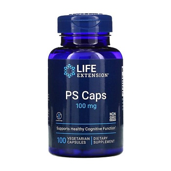 фото дієтична добавка в капсулах life extension ps caps phosphatidylserine фосфатидилсерин, 100 мг, 100 шт