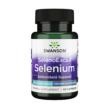 фото дієтична добавка в капсулах swanson selenoexcell selenium селен, 200 мкг, 60 шт