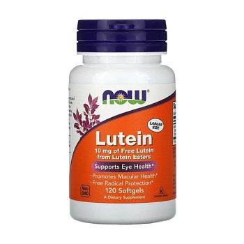 фото дієтична добавка в желатинових капсулах now foods lutein лютеїн 10 мг, 120 шт