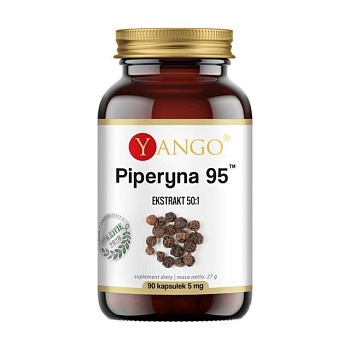 фото дієтична добавка в капсулах yango piperyna 95 піперин 95, 5 мг, 90 шт