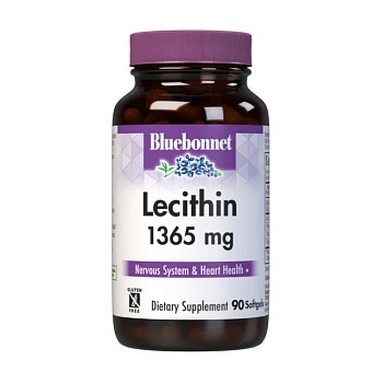 фото дієтична добавка в капсулах bluebonnet nutrition lecithin лецитин 1365 мг, 90 шт