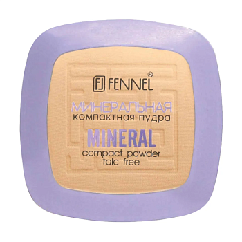 фото компактна мінеральна пудра для обличчя fennel mineral compact powder без тальку, beige, 8 г