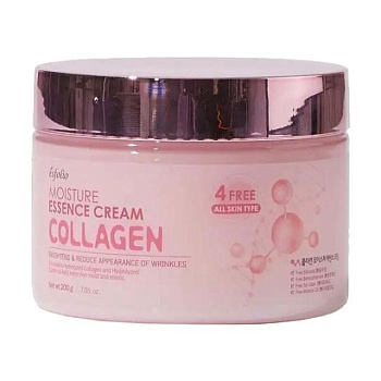 фото зволожувальний крем для обличчя esfolio moisture essence cream collagen для всіх типів шкіри, з колагеном, 200 г