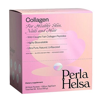 фото дієтична добавка в стіках perla helsa collagen морський колаген та пептиди і типу, 30 шт