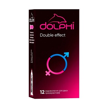 фото презервативи dolphi double effect з крапками та ребрами, зі змащувачем, зігріваючим та пролонгуючим ефектом, 12 шт