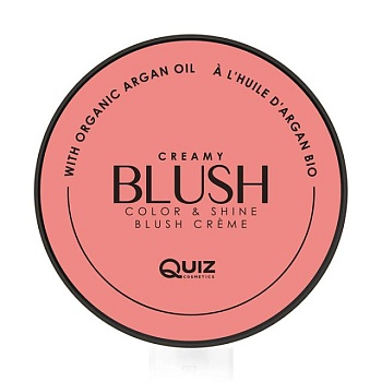 фото компактна кремова пудра-рум'яна для обличчя quiz cosmetics creamy blush color & shine, 01, 10 г