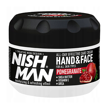 фото чоловічий крем для рук та обличчя nishman hand & face cream pomegranate, 300 мл