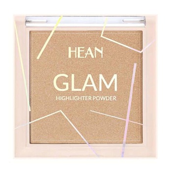 фото пудра-хайлайтер для обличчя hean glam highlighter powder 204 gold glow, 7.5 г