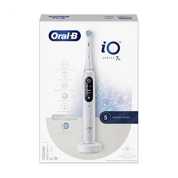 фото електрична зубна щітка oral-b io series 7n white alabaster з футляром, 1 шт