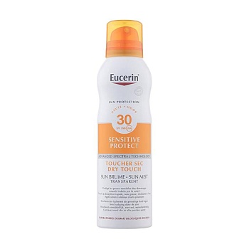 фото сонцезахисний спрей для тіла eucerin sun protection sensetive protect spf 30 sun spray, 200 мл