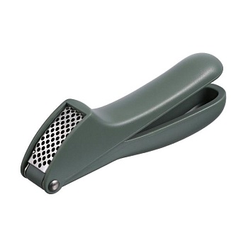 фото прес для часнику ardesto gemini з неіржавної сталі та сіро-зеленою пластиковою ручкою (ar2114pg)