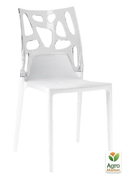 фото стілець papatya ego-rock біле сидіння, верх прозоро-чистий (2266)