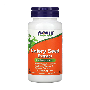 фото дієтична добавка в капсулах now foods celery seed extract екстракт насіння селери, 60 шт
