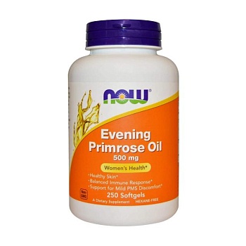 фото дієтична добавка в капсулах now foods evening primrose oil 500 мг, 250 шт