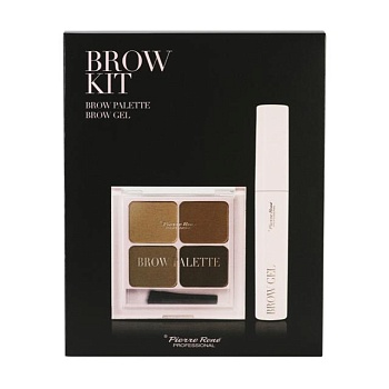 фото набір для макіяжу брів pierre rene brow kit (палетка тіней, 7.2 г + гель, 10 мл)