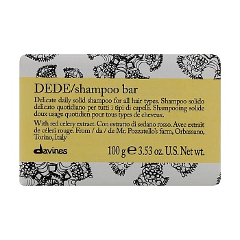 фото твердий шампунь davines dede shampoo bar для щоденного догляду за волоссям, 100 г