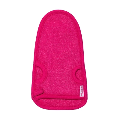 Детальне фото бамбукова рукавичка для миття тіла glove bamboo body wash & peeling mitt pink