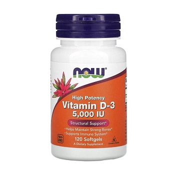 фото дієтична добавка вітаміни в желатинових капсулах now foods vitamin d-3 5000 мо, 120 шт