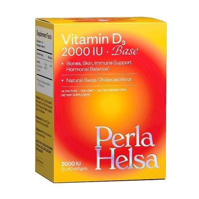Детальне фото дієтична добавка вітаміни в капсулах perla helsa vitamin d3 base вітамін d3 2000 мо, 60 шт