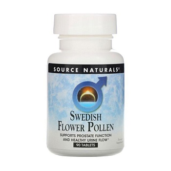 фото дієтична добавка в таблетках source naturals swedish flower pollen підтримка функції простати, 90 шт