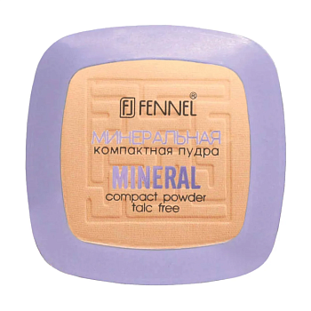фото компактна мінеральна пудра для обличчя fennel mineral compact powder без тальку, natural, 8 г