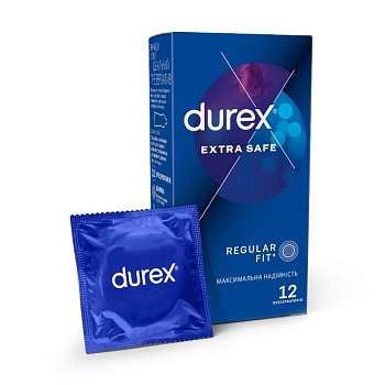 фото презервативи латексні з силіконовою змазкою durex®  extra safe (максимальна надійність), 12 шт