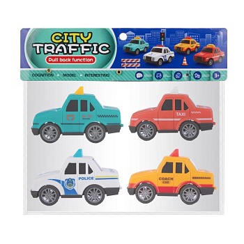 фото дитячий набір машинок країна іграшок city traffic, від 3 років, 4 шт (ym-c31)