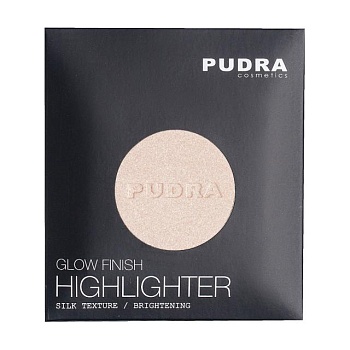 фото хайлайтер для обличчя pudra cosmetics glow finish higlighter 02, 5.5 г (змінний блок)