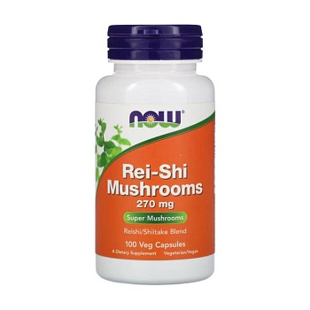 фото дієтична добавка в капсулах now foods rei-shi mushrooms гриби рейші, 270 мг, 100 шт