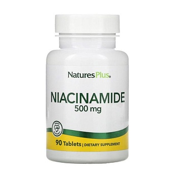 фото дієтична добавка в таблетках naturesplus ніацинамід (в3), 500 мг, 90 шт