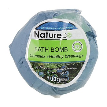 фото бомбочка для ван nature code сomplex healthy breathing зелена, 100 г