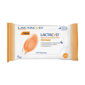 фото вологі серветки для інтимної гігієни lactacyd, 15 шт