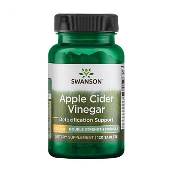 фото дієтична добавка в таблетках swanson apple cider vinegar яблучний оцет, 200 мг, 120 шт