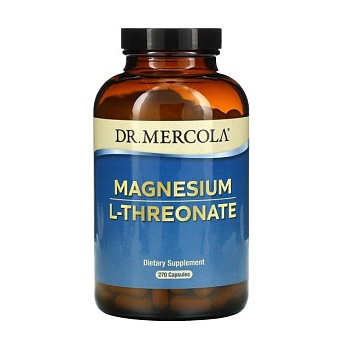 фото дієтична добавка в капсулах dr. mercola magnesium l-threonate магній l-треонат, 270 шт