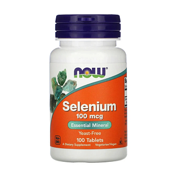 фото дієтична добавка мінерали в таблетках now foods selenium селен 100 мкг, 100 шт
