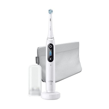 фото електрична зубна щітка oral-b io series 8 special edition white (футляр + косметичка)