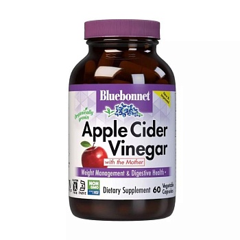 фото дієтична добавка в капсулах bluebonnet nutrition apple cider vinegar яблучний оцет, 60 шт