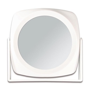 фото дзеркало titania косметичне, біле, двостороннє, 18*18см,1580l