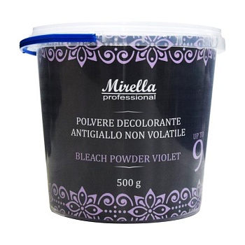 фото освітлювальна пудра для волосся mirella professional bleach powder violet фіолетова, 500 г