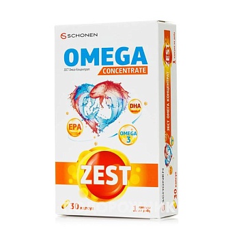 фото дієтична добавка в капсулах schonen zest omega concetrate, 30 шт