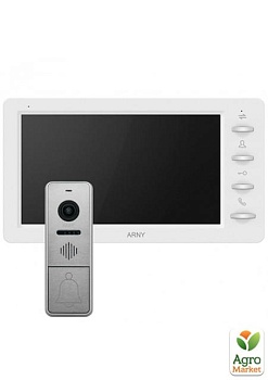 фото комплект відеодомофону arny avd-7842 білий + срібло