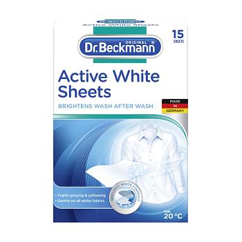 фото серветки для оновлення білого кольору тканини dr. beckmann, 15 шт