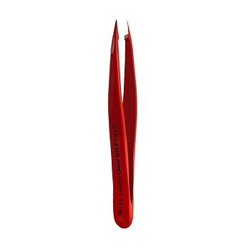 фото пінцет для брів staleks pro expert 11 type 5 широкі скошені кромки, червоний (те-11/5)