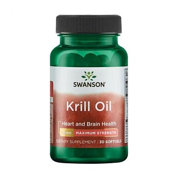 фото дієтична добавка в капсулах swanson krill oil, 30 шт