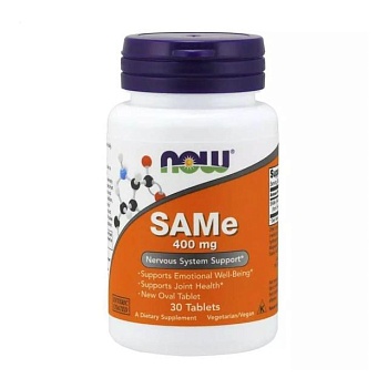 фото дієтична добавка в таблетках now foods sam-e s-аденозілметіонін, 400 мг, 30 шт