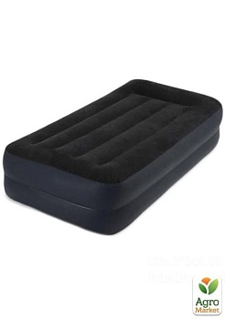 фото надувне ліжко з вбудованим електронасосом односпальне, чорне тм "intex" (64122)