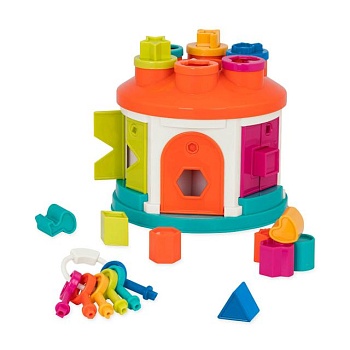 фото дитяча розвивальна іграшка-сортер battat lite розумний будиночок, 12 форм, від 2 років (bt4580z)