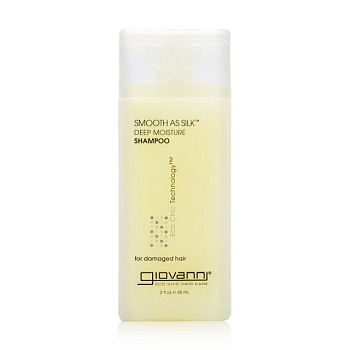 фото зволожувальний шампунь giovanni eco chic technology smooth as silk deep moisture shampoo для пошкодженого волосся, 60 мл